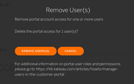 Remove a user in the Customer Portal