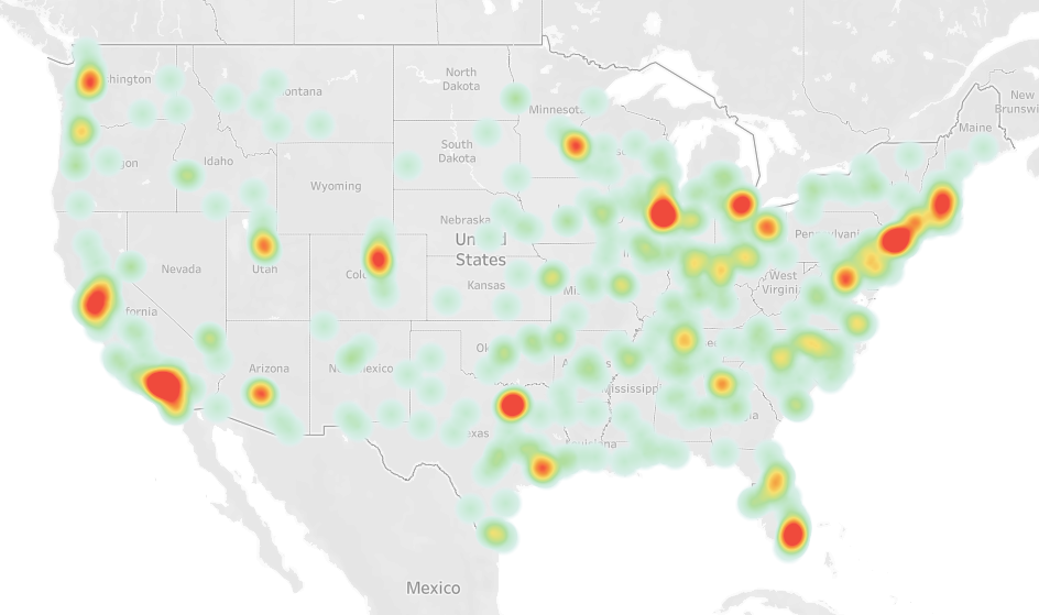 Show Color Legend When Using Density Map Tableau Software