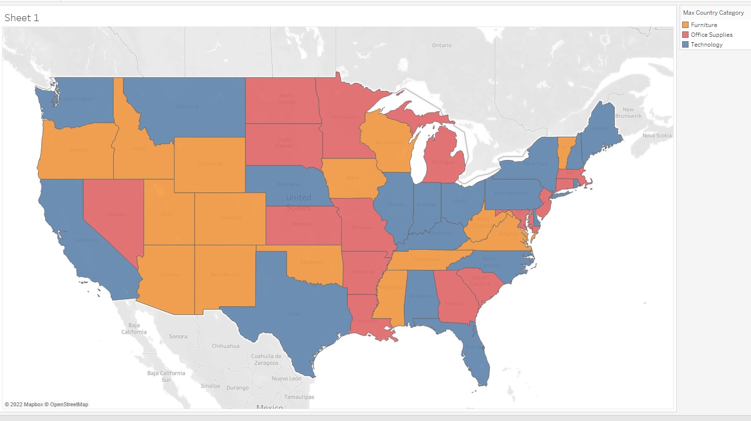 How To Color The Map According To The Category With The Most Sales Tableau Software
