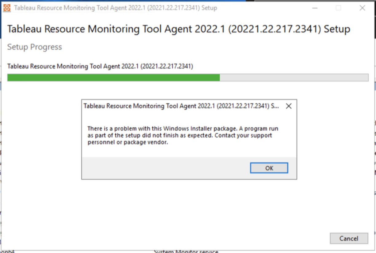 Error message for RMT Agent 2022.1 failed install/uninstall