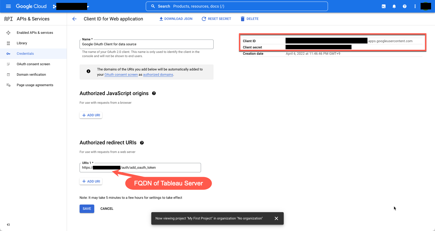 Connecting to Google services using custom OAuth client